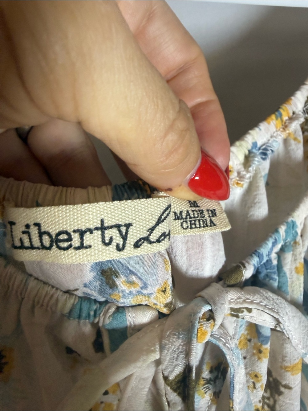 liberty Blue and Cream Floral Tiered Midi Dress - Picture 4 of 5